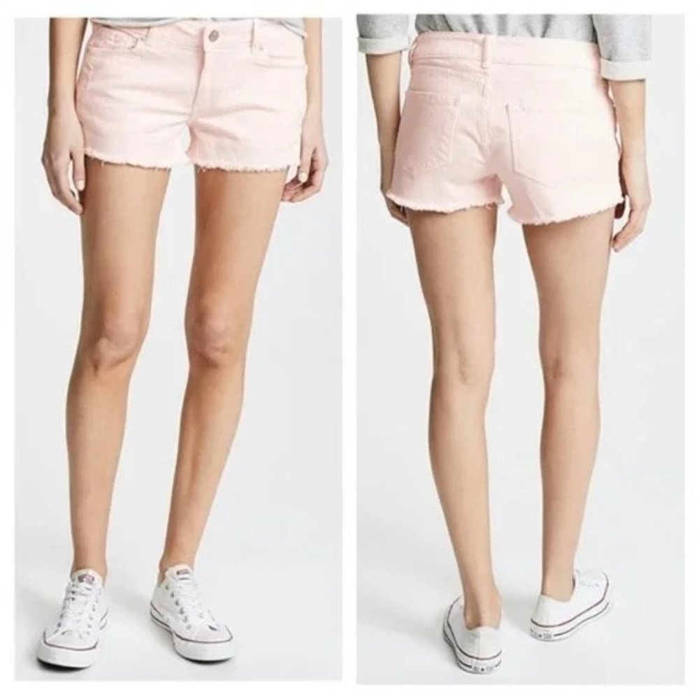 DL1961 Renee Mini Denim Cut Off Shorts in Blush, Light Pink